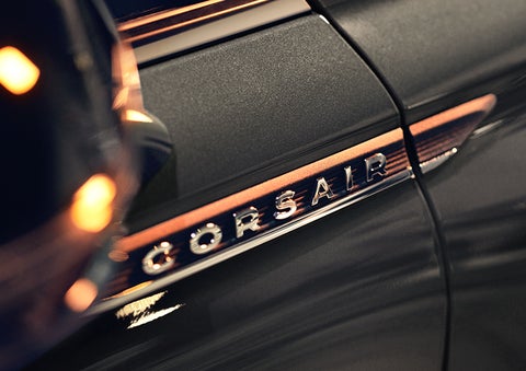 The stylish chrome badge reading “CORSAIR” is shown on the exterior of the vehicle. | Dave Sinclair Lincoln St. Peters in Saint Peters MO