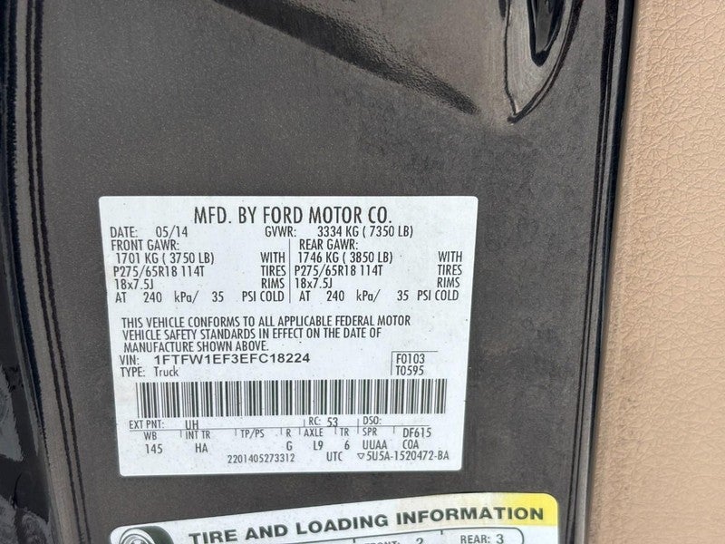 2014 Ford F-150 4WD SuperCrew 145" Lariat