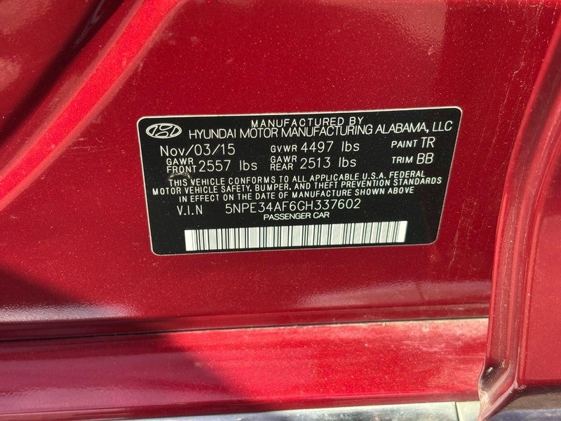 2016 Hyundai Sonata 4dr Sdn 2.4L Limited