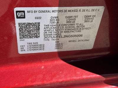 2022 GMC Sierra 1500 4WD Crew Cab 147" AT4X