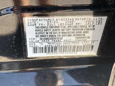 2025 Nissan Sentra SV CVT