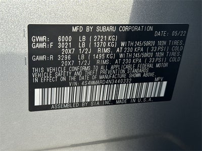 2022 Subaru Ascent Touring 7-Passenger