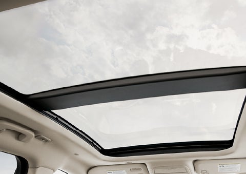 : The available panoramic Vista Roof® is shown from inside a 2026 Lincoln Corsair® SUV. | Dave Sinclair Lincoln St. Peters in Saint Peters MO