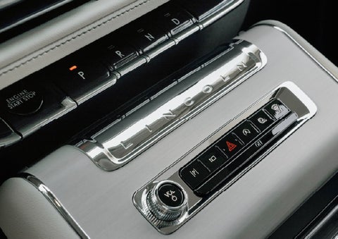 The piano key gear selector of a 2027 Lincoln Aviator® Back Label™ SUV. | Dave Sinclair Lincoln St. Peters in Saint Peters MO